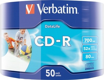Verbatim CD-R 80Min/700MB 43794 (VE50) Blu-ray-Rohlinge CD-R