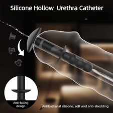 3PCS Silicone Urethral Sounds Set Hollow Dilator Penis Stretching Plug SM Male