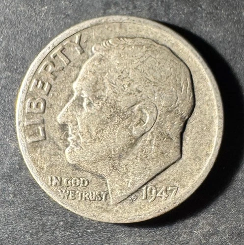 1947-P Roosevelt Dime (Circulated) - (#1069) Very Fine Condition