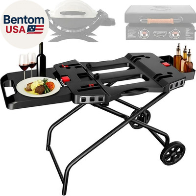 Outdoor Grill Stand for Weber Q1200, Q1000, Q2200, Q2400, Portable Grill Cart fo