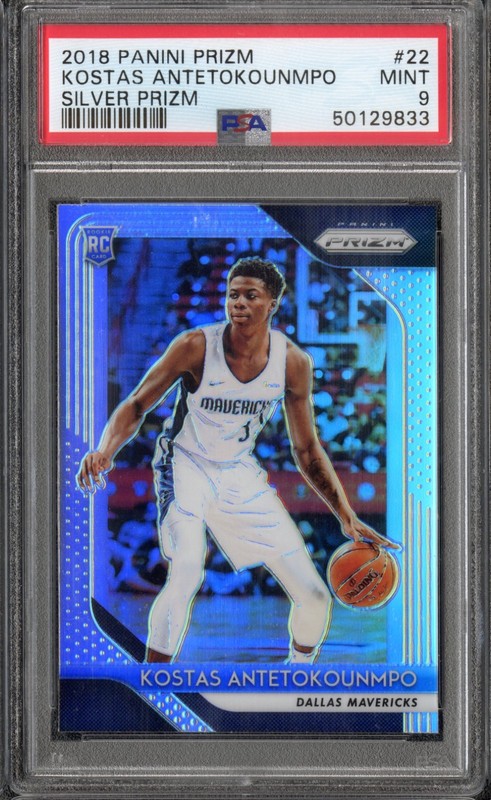 2018-19 Panini Prizm Kostas Antetokounmpo Silver Rookie #22 PSA 9 Mint