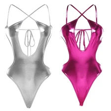 Spaghetti Strap Adjustable Jumpsuits Stretchy Shorts Open Back Suapranders