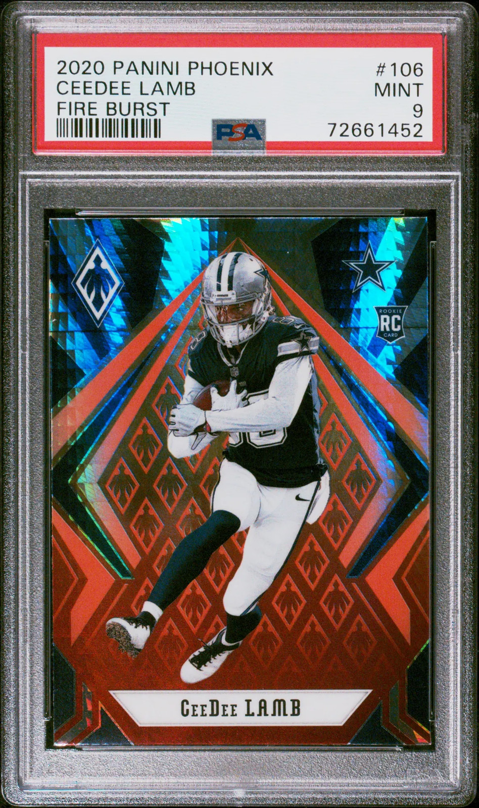 2020 Panini Phoenix Ceedee Lamb Fire Burst #106 PSA 9