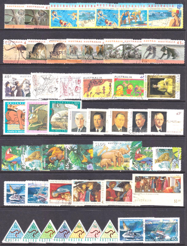 Australia collection of over 50 good used 1994 stamps