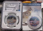 2021 Cook Islands U.S. State Animal Ser. Pennsylvania - Ruffed Grouse NGC MS70