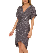 Adrianna Papell Women's Beaded Sheath Dress MSRP $295
