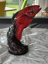 STUNNING V LARGE ROYAL DOULTON FLAMBE 'LEAPING SALMON' DESIGNED by CHARLES NOKE