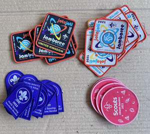 UK Scout Badge Job Lot. Jota Joti 2020, 2021. Mondial 2022. Gilwell Reunion 2021