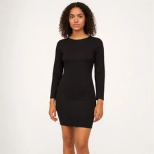 H&M Divided Black Textured Bodycon Dress – Women’s Size 2