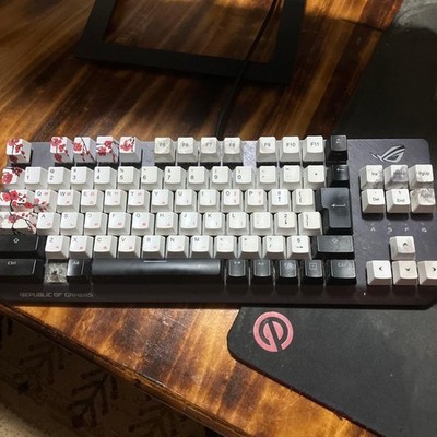 ASUS ROG Strix Scope TKL US Silver Switch Wired Gaming Keyboard Used Tested