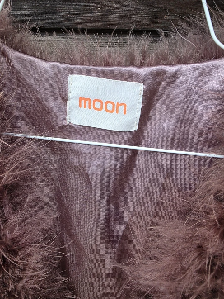 Mujeres 100% Real Pluma de Avestruz Pequeño Chaleco Boda Fiesta Bolero Marca Luna Foto 3 de 4