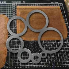 Regla de esquina de cuero, plantilla de círculo de metal, herramientas de cuero para procesamiento de cuero