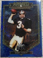 2026 Leaf Metal Bobby Hebert Armed &amp; Dangerous Blue Shimmer 1/5 Saints