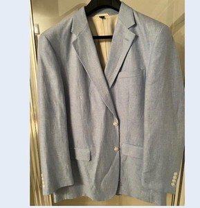 Paul Fredrick - Men's Light Blue  Blazer Sports Coat Two Button - Sz 44L
