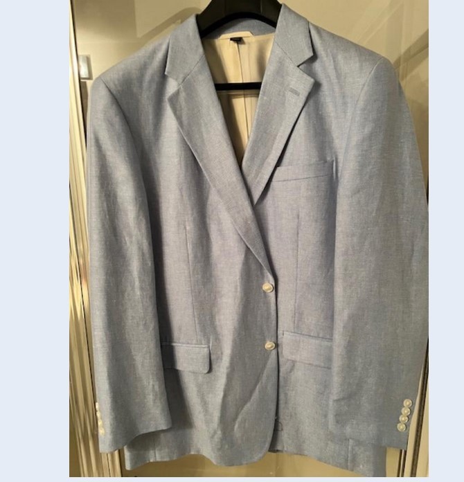 Paul Fredrick - Men's Light Blue  Blazer Sports Coat Two Button - Sz 44L