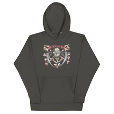 Megadeth Hand Painted Vic Classic Mens Officially Licensed Hoodie Charcoal