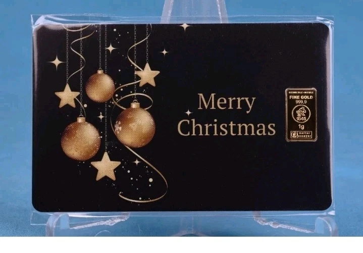 Goldbarren 1 Gramm 999.9 Gold Merry Christmas Heimerle und Meule + Umschlag - Bild 2 von 3