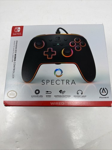 Controlador con cable mejorado PowerA Spectra para Nintendo Switch NUEVO caja abierta.