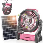 10400mAh Solar Fan, Camping Fan with 7W Solar Panel, Rechargeable Solar Power...
