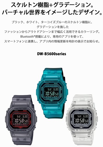 Orologio Casio G-Shock Made in Japan DW-B5600G-2JF Uomo Blu Turchese Scheletro 902 - Foto 4 di 5