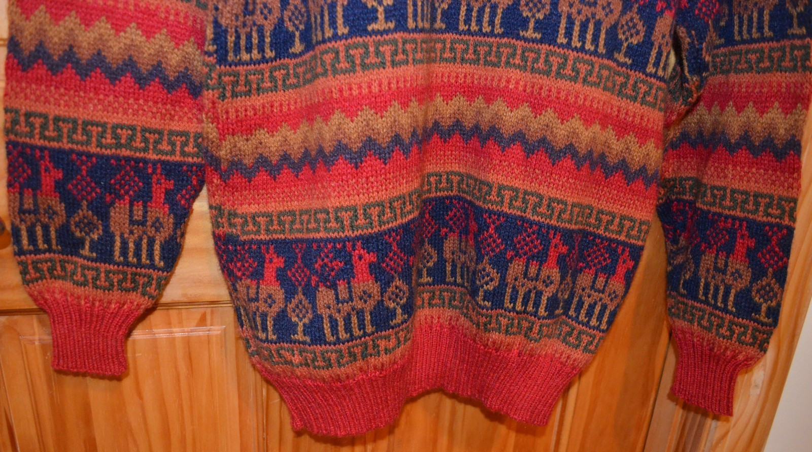 Alpaca Sweater Pullover Hand Knit Multicolor from… - image 5