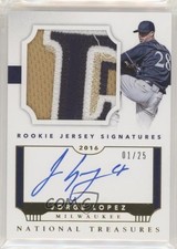 2016 Panini National Treasures Gold 1/25 Jorge Lopez #RJSV-JO Auto 0c6