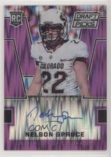 2016 Prizm Collegiate Draft Picks Purple Flash 89/99 Nelson Spruce #135 Auto 0a3