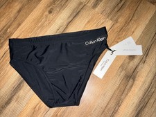 Calvin Klein UPF40  Logo Bikini Bottoms Black Size SMALL CBCBC043 NWT 59.50