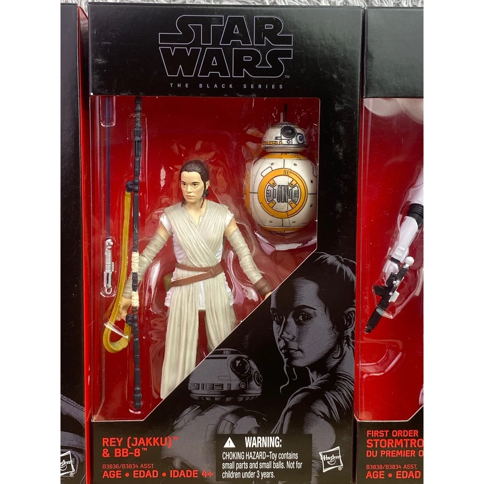 Paquete de figuras de acción Star Wars Black Series Finn Rey Kylo Ren Stormtrooper nuevo en caja Foto 4 de 4