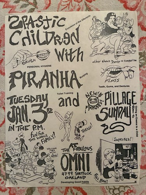#ad #ad Vtg Spastic Children Metallica Members Piranha amp; Pillage Sunday Flyer 1989 $275.00