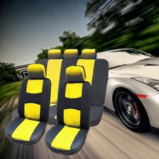 9 Pcs Full Set Car Seat Covers with Detachable Headrests Universal Fit Interior