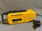 Sony Sports CFM-101 AM/FM Cassette Boombox Yellow Tested w/ AC Adapter