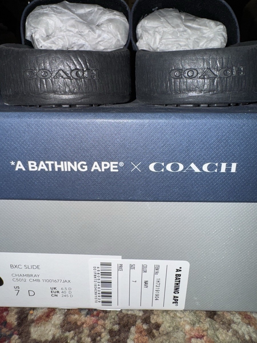 BRAND NEW A Bathing Ape Bape X Coach Slides Sz 7 | eBay