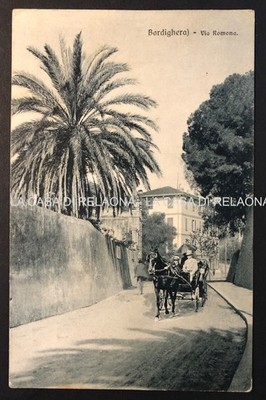 POSTCARD BORDIGHERA Via Romana - Carriage - YEAR 1917 - fp - Travelled