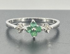 1.41 Carat Natural Peridot Sterling Silver Ring – Size 10 Flower & Leaf Vintage Style - View #4