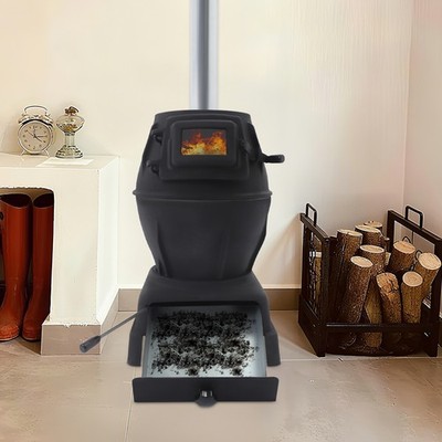 Fireplace Hot Tent Stove Wood Burning Stove Heating Cooking Stove w/Side Window