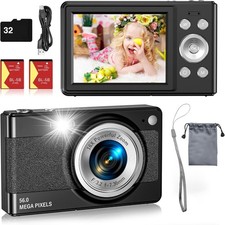 Digital Camera- 56MP FHD 1080P Camera for Kids, Point and Shoot with 16X Zoom...