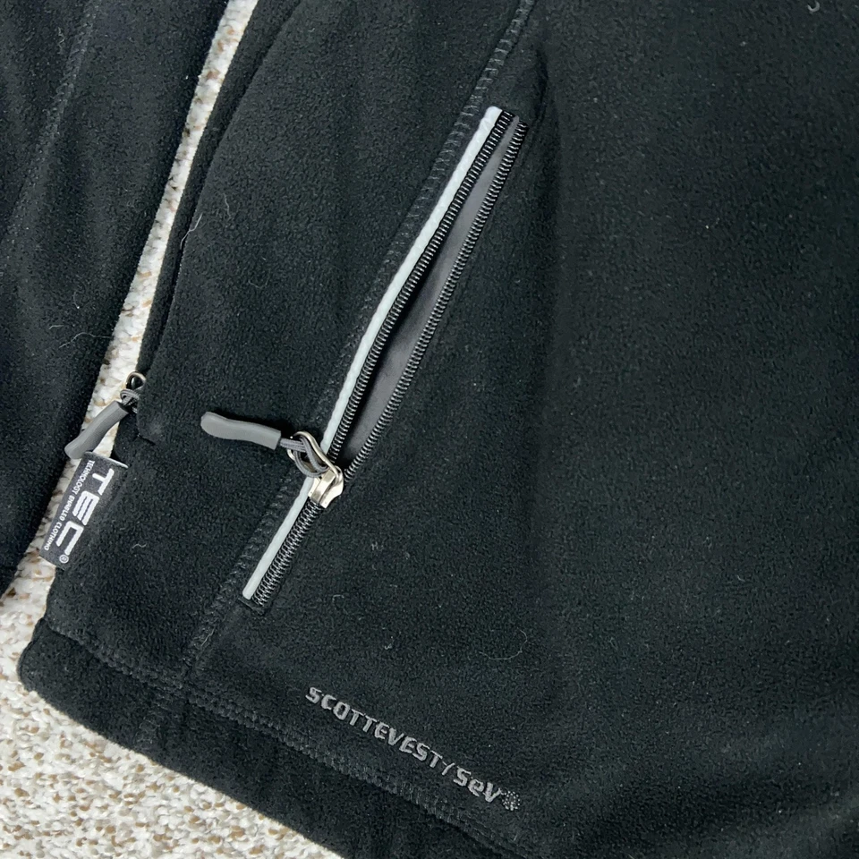 SCOTTeVEST Jacket Mens Large Black Fleece Softshell Travel Tech Pockets - Image 3 of 4