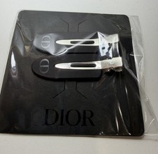 Dior Black Silver Metal Hair Clips Set for Women - Sealed  1 Free Sample