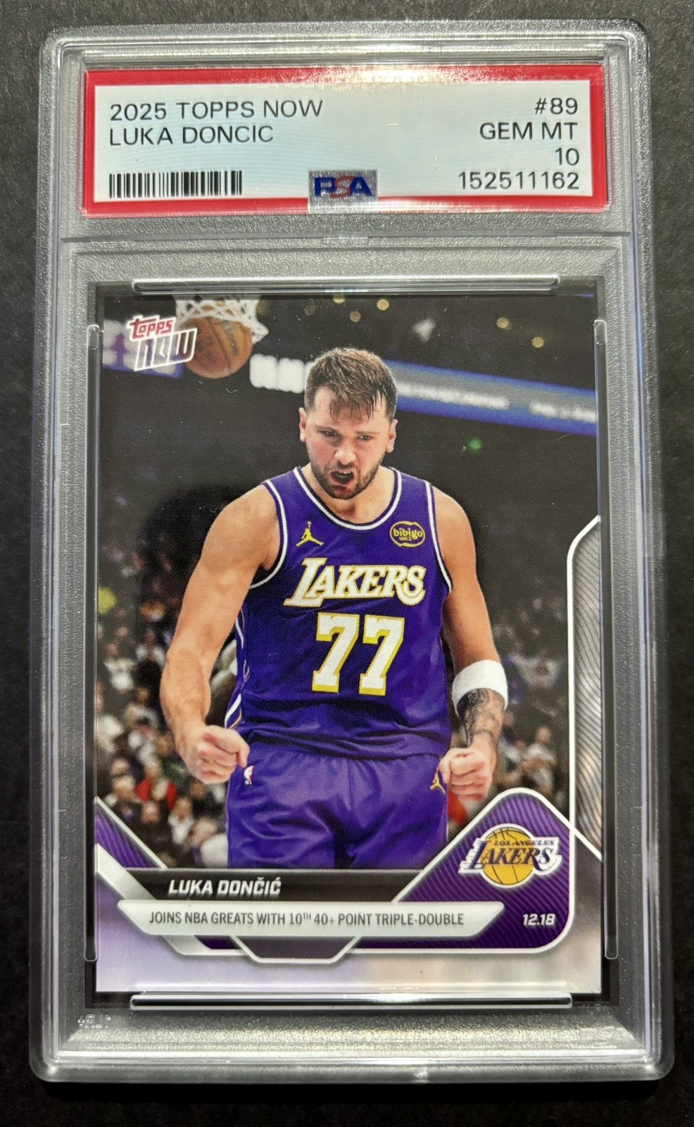 LUKA DONCIC PSA 10 2025-26 TOPPS NOW #89 10TH 40+ POINT TRIPLE DOUBLE LAKERS 139