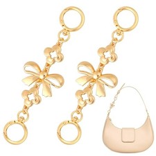 2 Pcs Bag Extender Chains Bow Pattern Purse Extender Chain Replacement Metal