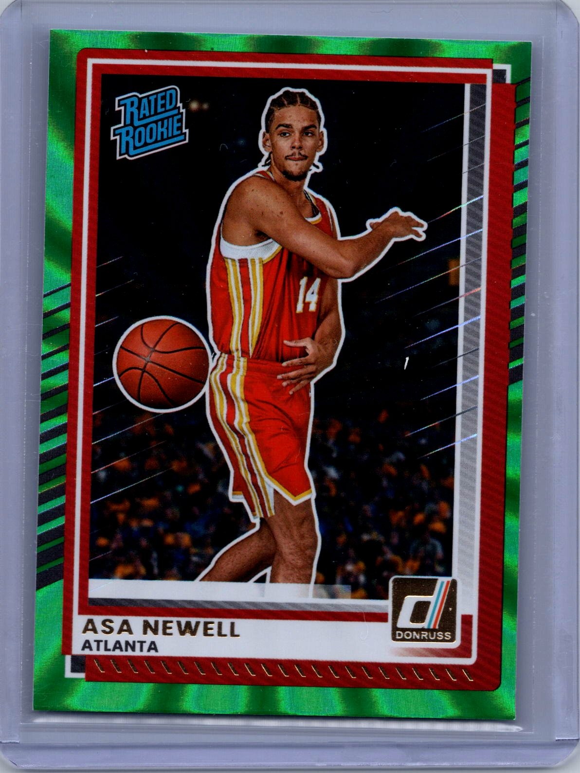 2025-26 Donruss #14 Asa Newell Holo Green Laser