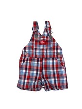 Vintage 90s Baby B Gosh Red Blue Plaid Vestbak Overalls Size 12M Made In USA