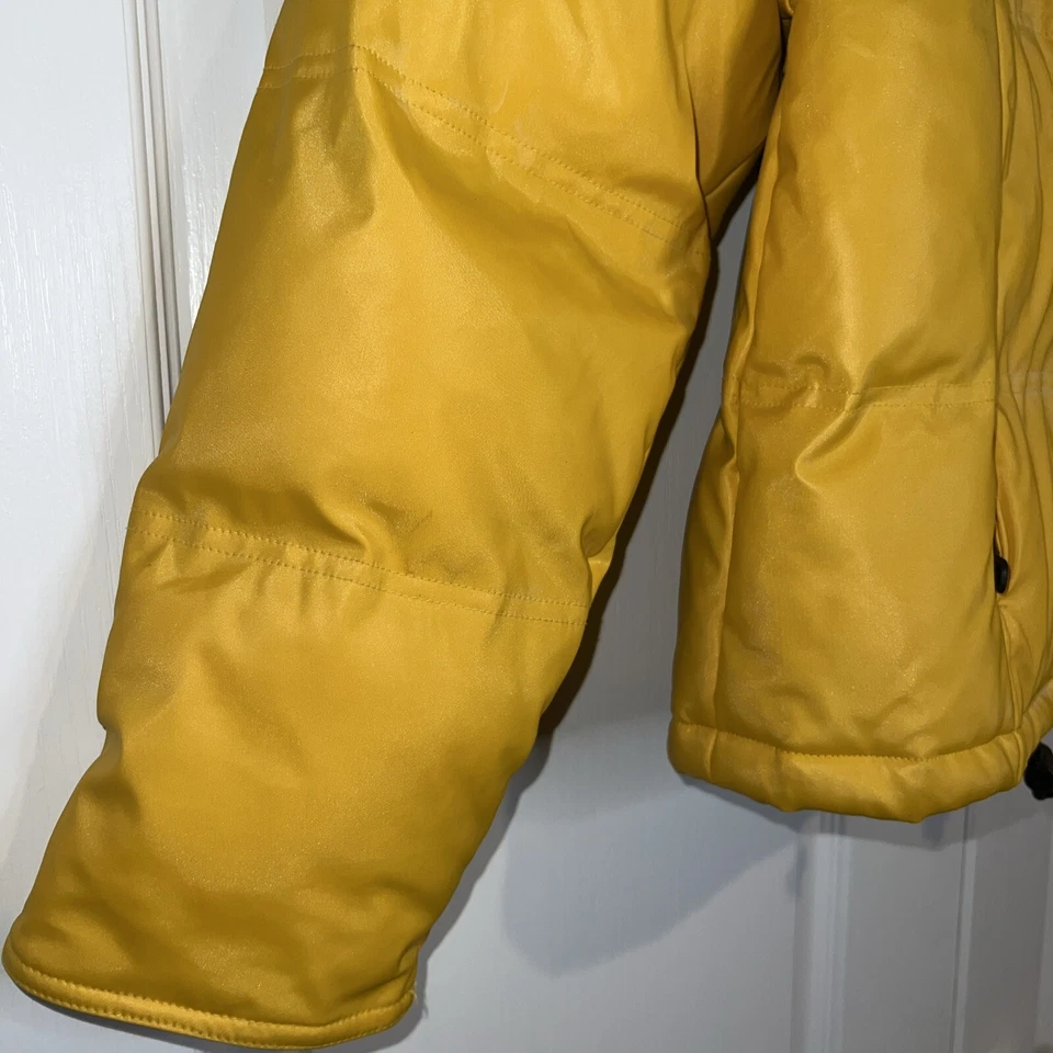 Chaqueta acolchada amarilla para hombre KC Collections abrigo bolsillos con cremallera forro negro medio Foto 3 de 4
