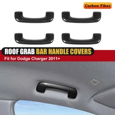 Carbon Fiber Roof Grab Bar Handle Trim Decor Cover for Dodge Charger 2011-2023