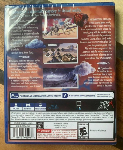 Paper Beast Playstation 4 PS4 PSVR (Another World dev) Limited Run Games 384 NEW - Picture 2 of 2