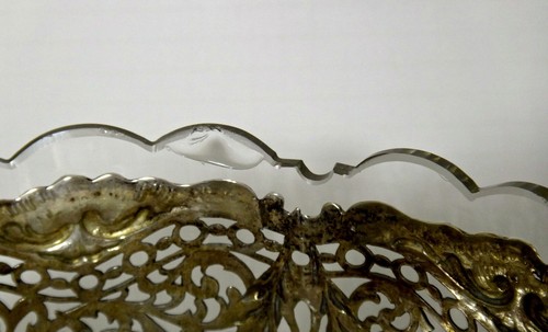 Antique GERMAN 800 Silver Bowl Hanau 7x5-5/8" Glass Insert, by Storck&Sinsheimer - Picture 12 of 12