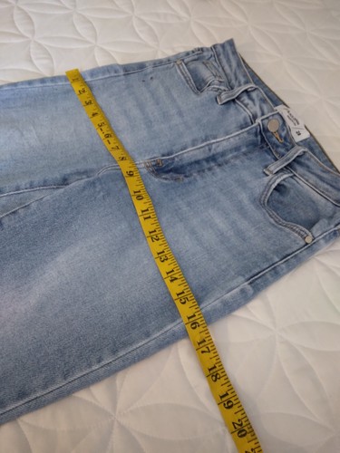 JUST BLACK DENIM Distressed Ripped Skinny Jeans Size 28 Raw Hem Zip - Picture 9 of 14