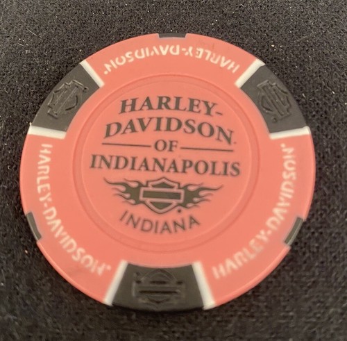 Indianapolis, Indiana Harley Davidson Poker Chip / Pink & Schwarz  - Bild 1 von 3