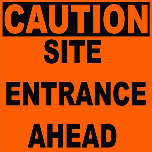 Coroplast Construction Signs - 48" x 48" - Qty 2 - Caution Site Entrance Ahead - product listing photo
